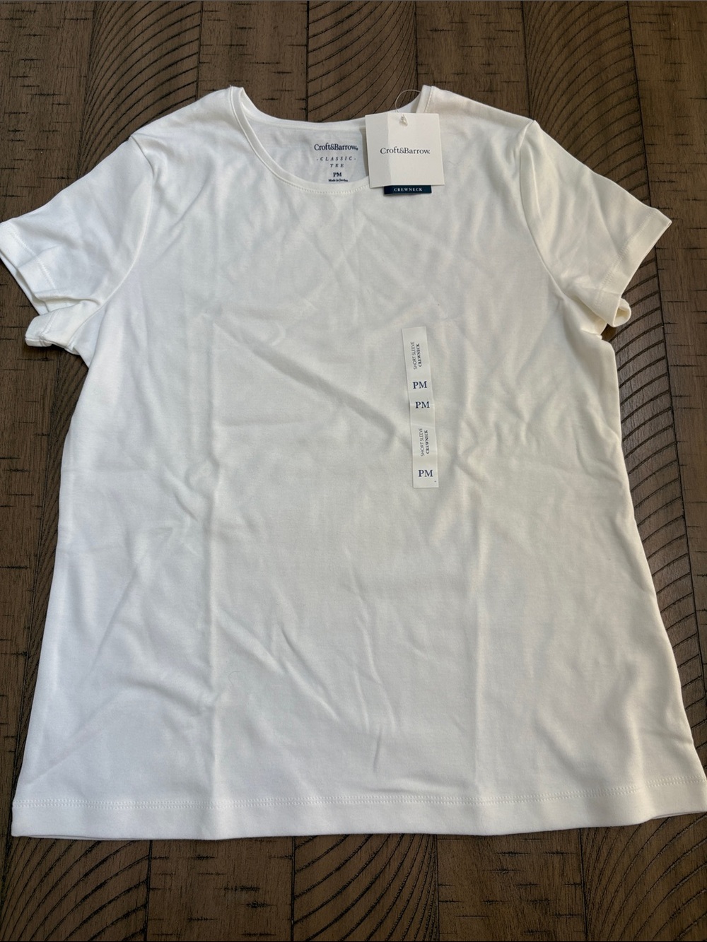 croft & barrow White Short Sleeve Crew Neck Tee